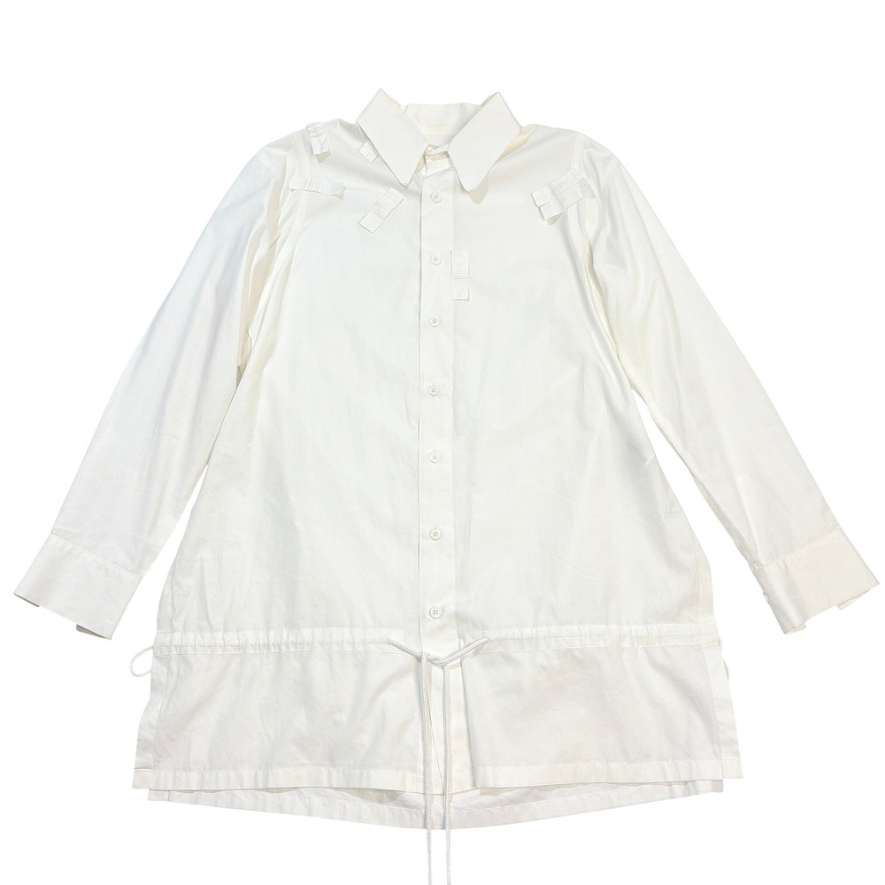 Y-3 Yohji Yamamoto Adidas White Deconstructed Drawstring Shirt Tunic Lagenlook M